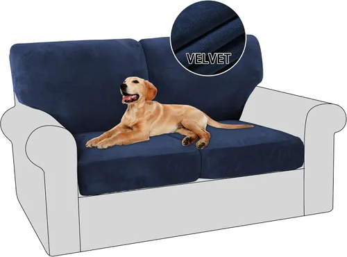 Vista 9 de PrinceDeco Fundas para sillas de terciopelo de varias piezas, fundas de cojín para sofá, fundas de cojín lavables, fundas de cojín de asiento