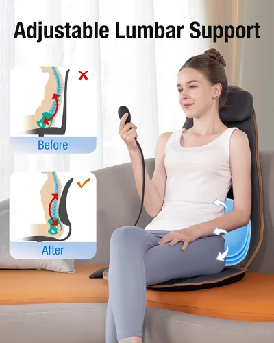 Vista 3 de SLOTHMORE Cojín para silla de masaje con calor, cojín de asiento de masaje Gris