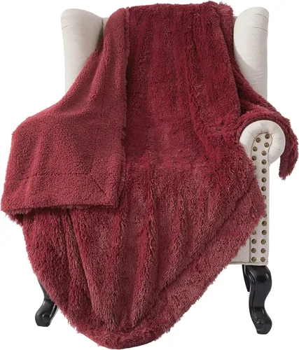 Vista 50 de Bedsure GentleSoft Manta de Tiro de Piel Sintética Esponjosa y Suave para Sofá, Forro Polar Sherpa Suave Regalos Acogedores para Mujeres, Manta