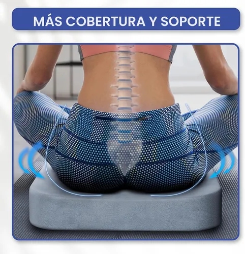 Vista 5 de Almohada para asiento extragrande para personas con sobrepeso ComfySure, con espuma viscoelástica, para silla de ruedas, oficina o coche, en gris