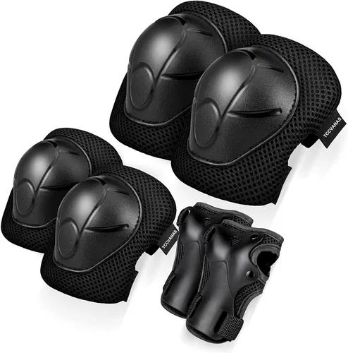 Vista 7 de Juego de casco de bicicleta para niños, certificado por la CPSC con rodilleras, coderas, muñequeras, casco ajustable para edades de 3-5-8-15 años