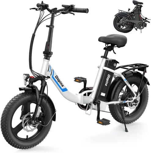 Vista 10 de Vivi Gopina Electric Bike, 16" x 3.0 Fat Tire Electric Bike, Peak 500W Step Thru Electric Bicycle, 48V Removable Battery, Up to 40 Miles, LCD