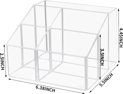 Vista 3 de HSYMQ Organizadores de escritorio de acrílico, soporte transparente para bolígrafos y soporte de exhibición para oficina, escuela y hogar