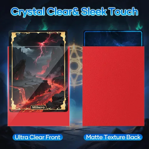 Vista 3 de Mlikero 1200 fundas para tarjetas, fundas para tarjetas mágicas mate, suaves y resistentes al desgarro, aptas para MTG, TCG, CCG (12 colores)