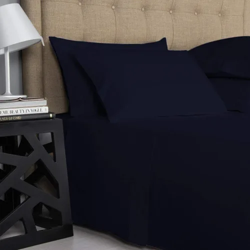 Vista 7 de TREND BEDDING MART - Juego de sábanas de 415 hilos - 100% algodón Pima peruano -Juego de sábanas de 4 piezas, sólido para colchones de 16 pulgadas