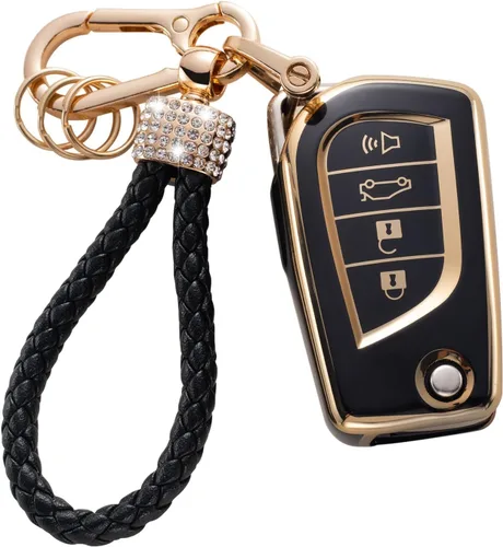 Vista 26 de Gematay - Funda para llavero Cadillac, carcasa protectora compatible con Escalade CTS SRX XT5 ATS CT6 5 botones llave remota Smart Key Protector