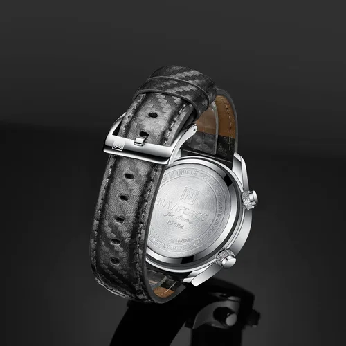 Vista 5 de NAVIFORCE Reloj analógico digital militar de cuarzo para hombre, movimiento de cuarzo japonés, resistente al agua, 3ATM, reloj deportivo de cuero