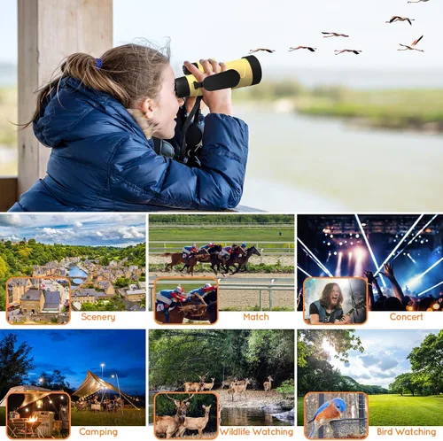 Vista 5 de Telescopio monocular de 12 x 50 de alta potencia para adultos, monocular HD con zoom compacto con adaptador para teléfono inteligente y trípode