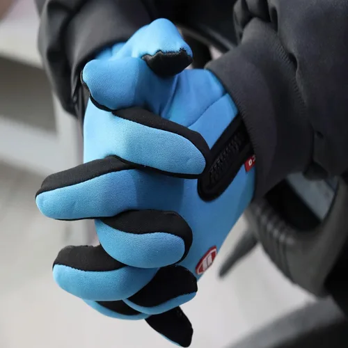 Vista 4 de Guantes térmicos de invierno para clima frío con agarre antideslizante y cierre de cremallera