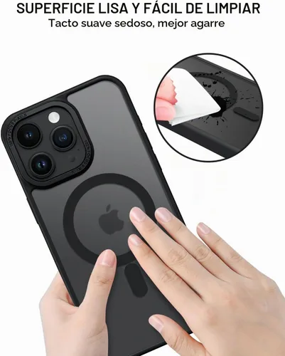 Vista 5 de BENTOBEN Funda magnética para iPhone 15 Pro Max, compatible con MagSafe, translúcida mate, esmerilada, antihuellas, delgada, a prueba de golpes