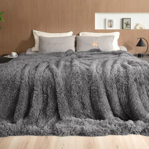 Vista 9 de Pawque Manta de piel sintética de 50 x 60 pulgadas, manta suave y esponjosa, cálida y gruesa, de pelo largo, reversible, ligera, acogedora para Negro