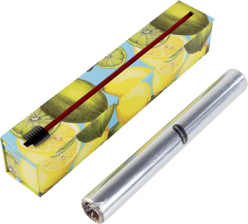 Vista 4 de ChicWrap Carrara Marble - Dispensador recargable de papel de aluminio de mármol - Incluye un rollo de 12" x 30' de papel de aluminio de grado