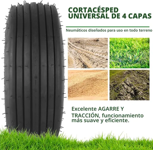 Vista 5 de AR-PRO (Paquete de 2) neumáticos y ruedas de 11 x 4.00-5, neumático de cortacésped de 11 x 4-5 (4 capas) y llanta con cámara, cubo centrado de 3.4