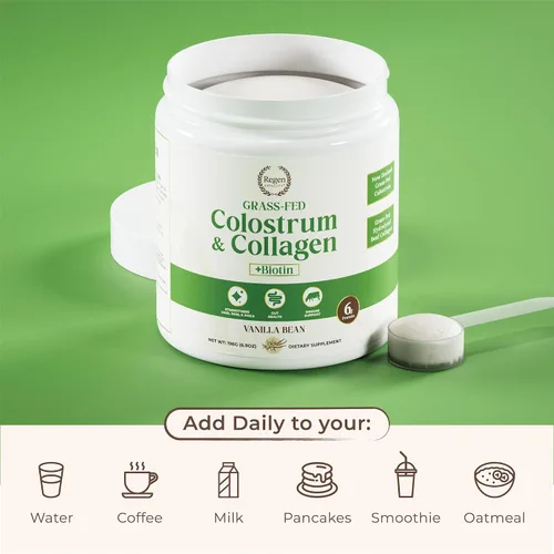 Vista 5 de Calostro alimentado con pasto y colágeno en polvo Salud intestinal, cabello, piel y articulaciones Calostro bovino de Nueva Zelanda, péptidos