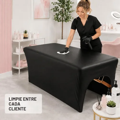 Vista 6 de Onism Funda de cama para extensiones de pestañas, cubierta de mesa de Negro