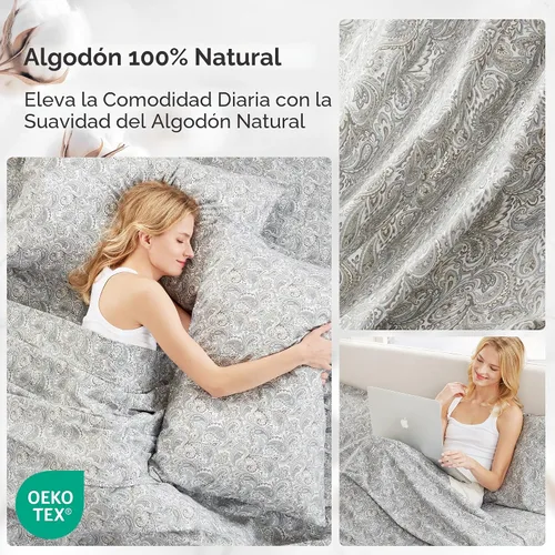 Vista 5 de Comfort Spaces - Sábanas con fundas de almohada Paisley Multi