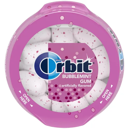 Vista 3 de Orbit Bubblemint Gum, botella de 55 piezas (paquete de 4), goma de mascar sin azúcar