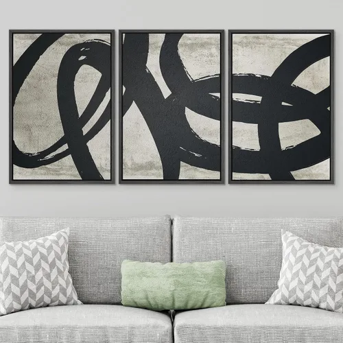 Vista 185 de SIGNWIN Lienzo enmarcado para pared, juego de arte pastel con cadena montañosa, bosque, niebla, naturaleza silvestre, ilustraciones modernas, arte