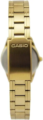 Vista 4 de Casio Reloj analógico de acero inoxidable dorado LTP-V005G-9A para mujer, Oro, Reloj analógico, movimiento de cuarzo