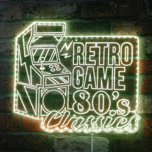 Vista 8 de ADVPRO Arcade Retro Game Classics Video Room RGB Dynamic Glam LED Sign - Forma de corte a borde - Decoración 3D inteligente - Señalización
