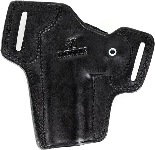 Vista 2 de DORUK Funda para pistola de cuero hecha a mano CZ Shadow 2 Owb Combat Master Mano derecha negra