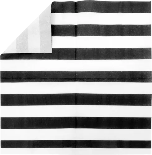 Vista 7 de BLUE PANDA Servilletas de cena – Diseño clásico de rayas blancas y negras – Servilletas desechables de cóctel y boda – Toallas decorativas