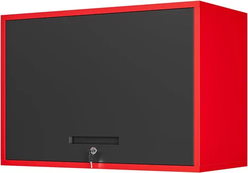 Vista 8 de Yizosh Armario de garaje de metal con puertas, armario de almacenamiento montado en la pared, gabinete de herramientas flotante para sótano, cocina