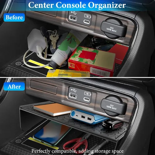 Vista 3 de YPHUIKI 2 piezas Organizador de consola central compatible con Honda CR-V 2023 2024 2025 2026, accesorios para CR-V híbrido deportivo, caja