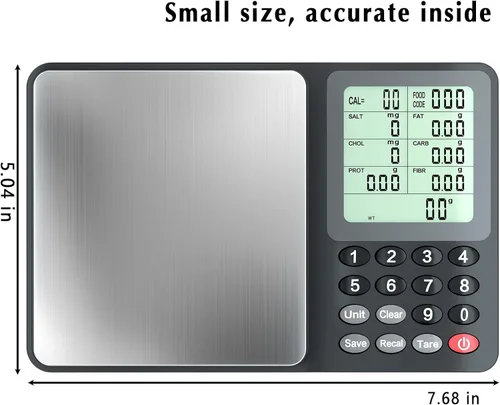 Vista 6 de Fuzion Báscula de alimentos nutricionales, báscula digital de alimentos para perder peso, calcular datos alimentarios, macro, calorías, preparación