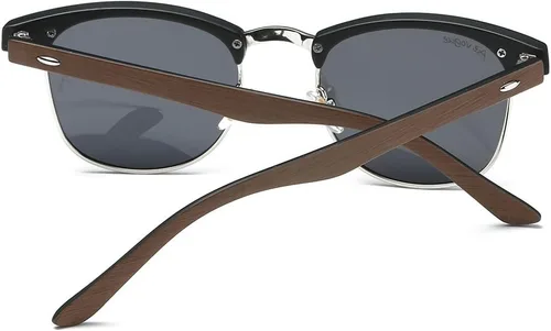 Vista 37 de AEVOGUE Gafas de sol polarizadas para mujeres y hombres semi marco retro gafas de sol AE0369