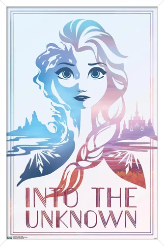 Vista 14 de Trends International Disney Frozen 2 - Póster de pared con texto en inglés "Into the Unknown", 14.725 x 22.375 pulgadas, versión enmarcada de madera