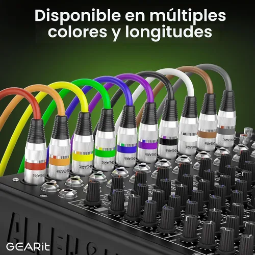 Vista 9 de GEARit Cables DMX de 25 pies, paquete de 2 pines macho a hembra para DJs y Negro