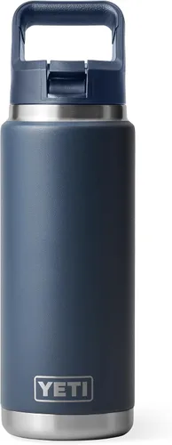 Vista 16 de YETI Rambler Botella de 26 onzas, aislada al vacío, de acero inoxidable, con tapa de popote a juego Rojo rescate