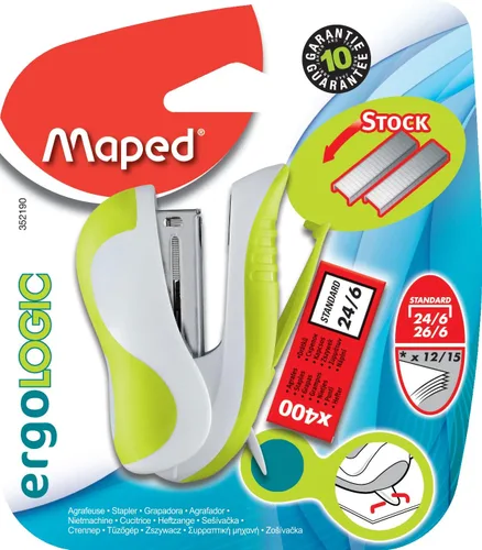 Vista 12 de Maped Mini grapadora ergológica y 400 grapas, colores surtidos (352110)