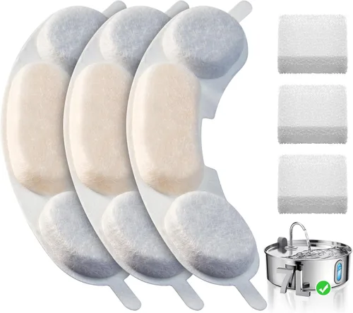 Vista 10 de Fuente de Agua de Acero Inoxidable para Perros y Gatos con Cuenco y Filtros de Reemplazo, Ideal para Perros Grandes, Gatos y Hogares con Múltiples