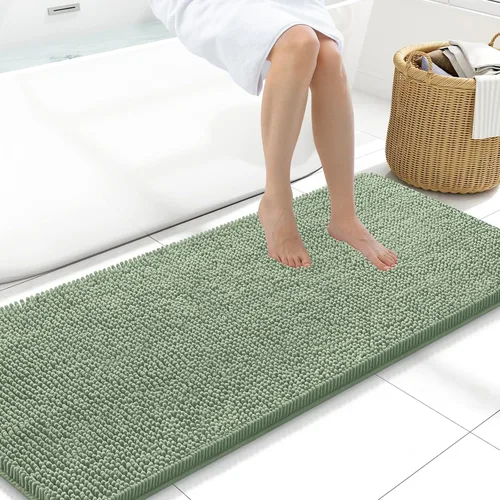 Vista 49 de Arotive Alfombras de baño de felpilla extrasuaves y absorbentes, de 24 x 16 pulgadas, lavables a máquina, parte trasera de goma antideslizante