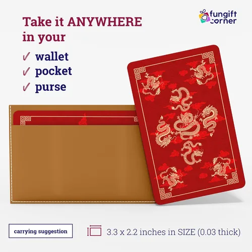 Vista 5 de FunGiftCorner Tarjeta de amuleto de Feng Shui, con 9 dragones, símbolo de Feng Shui para activar la buena fortuna, regalo de Feng Shui, tarjeta