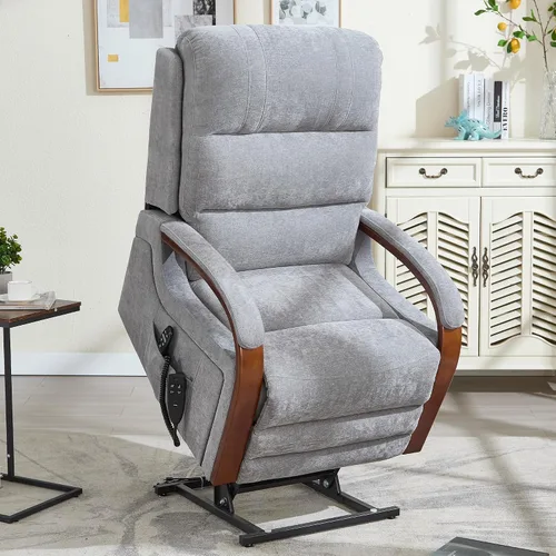 Vista 11 de Trustyue Silla Reclinable de Elevación Eléctrica de Doble Motor, Reclinable Completamente Plana, Silla Elevadora con Masaje y Calor, Asistencia