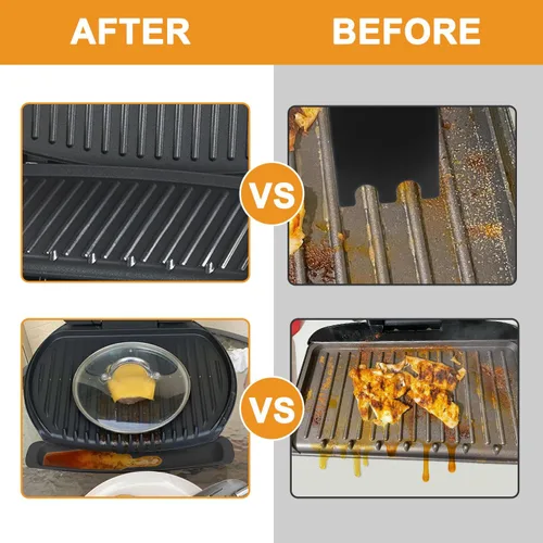 Vista 4 de Bandeja de goteo para parrilla y herramienta raspadora de sartén para accesorios de parrilla George Foreman, raspador de plástico para bandeja
