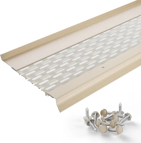 Vista 21 de Micromesh 5 pulgadas Gutter Guards Leaf Protection, 1 Pies Paquete de muestra Bronce oscuro, Malla de acero inoxidable, Cubiertas de canalón
