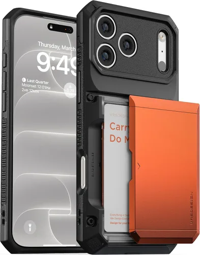 Vista 31 de VRS Design Damda Glide Pro funda compatible con iPhone 12/12 Pro, con espacio para 4 tarjetas, prémium, resistente, tarjetero semiautomático Verde