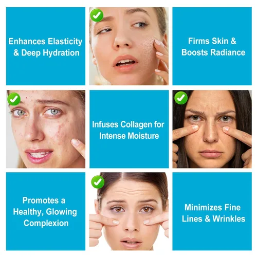 Vista 10 de Máscara profunda real de bio-colágeno, máscara facial de colágeno, máscara de colágeno para mujeres con ácido hialurónico, máscaras faciales