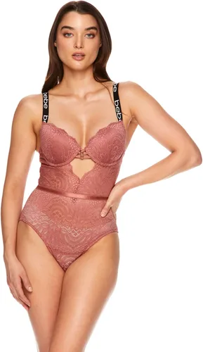 Vista 4 de bebe Body de encaje con aros para mujer, malla y encaje, lencería para mujer