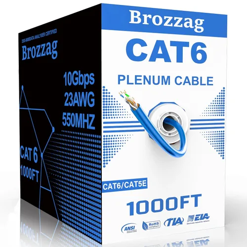 Vista 20 de Cable Ethernet de 10 pies para Cat6/Cat5E, 10 Gbps compatible con Cat8/Cat7, cable de red 24AWG para interiores y exteriores, entierro directo