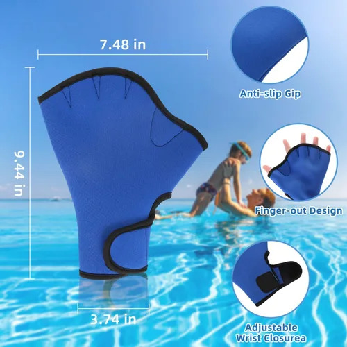 Vista 2 de Water Dumbbells Set,6 Pieces Water Aerobic Exercise Foam Dumbbell Set Pool Resistance, Detachable Aquatic Dumbells, Resistance Gloves, Aquatic