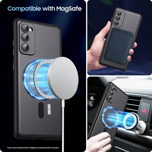 Vista 3 de LEKEVO Funda magnética para Samsung Galaxy S20 FE 5G 【Compatible con MagSafe】【Protector de lente de cámara integrado】 Carcasa delgada de TPU suave a