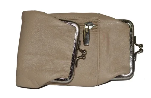 Vista 3 de Funda de cuero genuino para cigarrillos y mechero con cierre de torsión de Leatherboss (Beige)