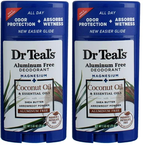 Vista 8 de Dr Teal's Desodorante sin aluminio, aceite de coco, sin parabenos ni ftalatos, 2.65 oz