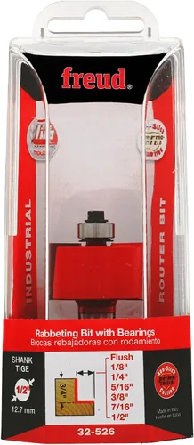 Vista 2 de Freud 32-526: Broca de escariado de 1/8", 1/4", 5/16", 3/8", 7/16", 1/2" de profundidad con rodamientos