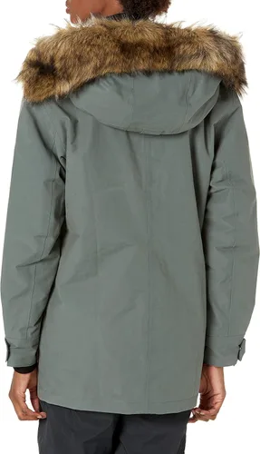 Vista 2 de Jack Wolfskin Helsinki Chaqueta impermeable con aislamiento para mujer, 100% libre de PFC, gris verdoso, talla M, Gris